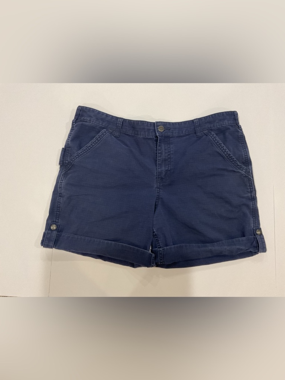 Carhartt Women's Navy Cotton Ripstop Roll-Cuff Shorts
